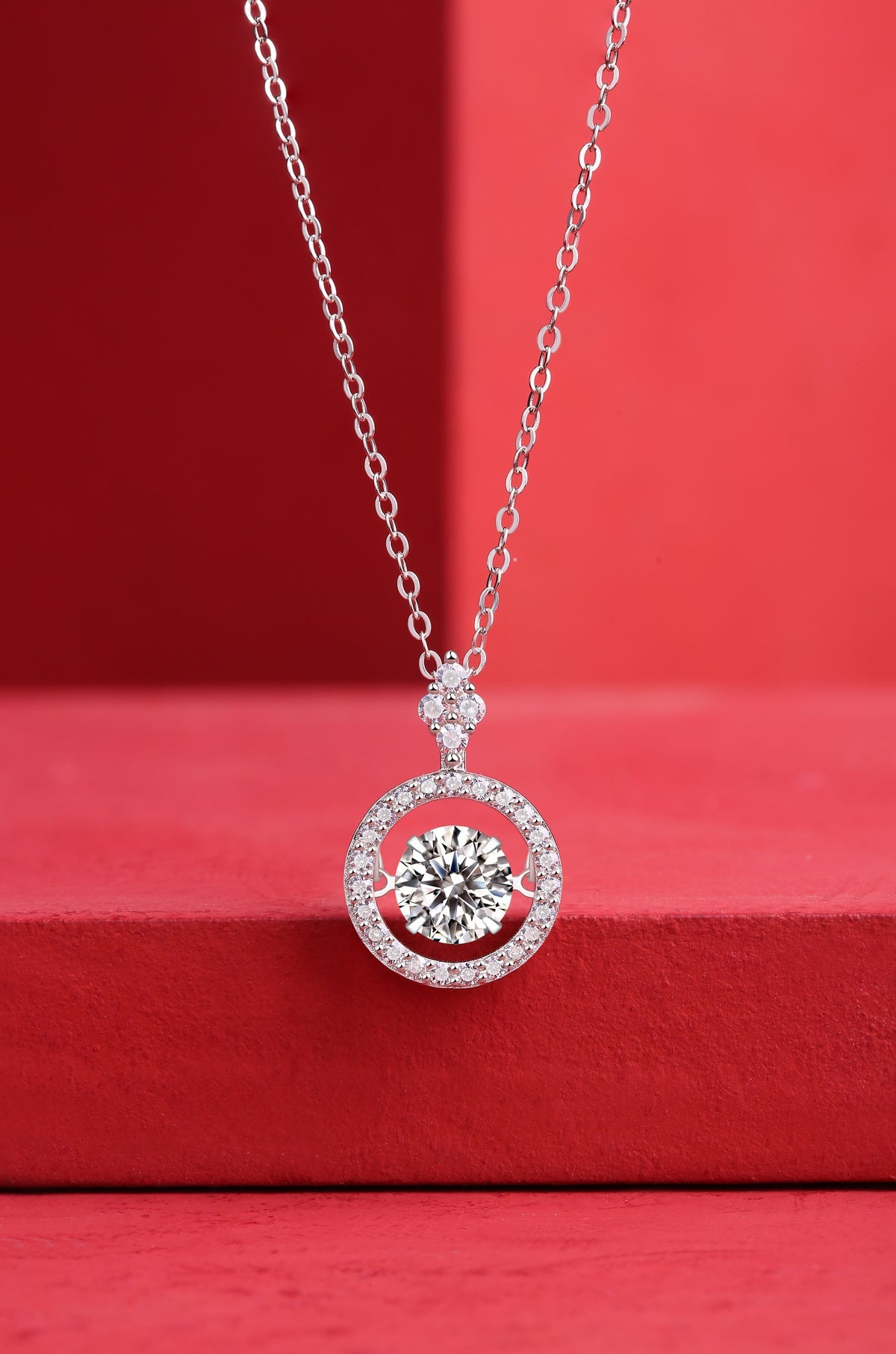 Touch - A Fashionable And Trendy Jewelry Necklace Pendant Set With 1-carat Moissanite S925 Sterling Silver And Platinum Plating Giulia'secret