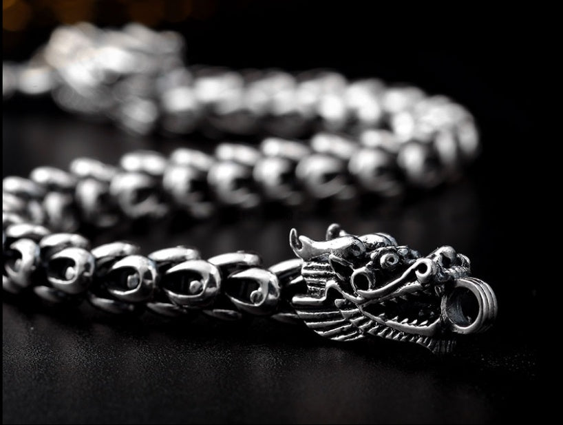 S925 silver bold domineering men's faucet bracelet Giulia'secret