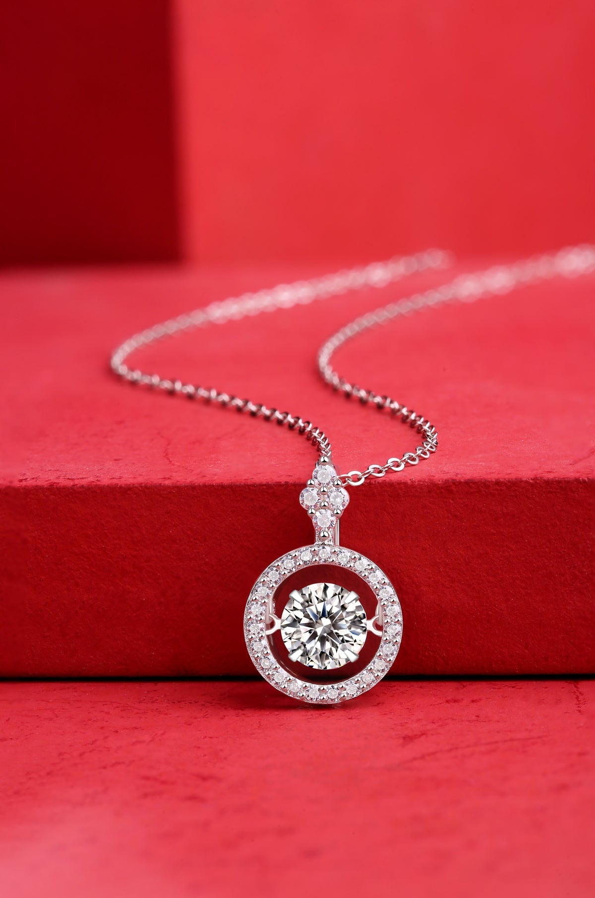 Touch - A Fashionable And Trendy Jewelry Necklace Pendant Set With 1-carat Moissanite S925 Sterling Silver And Platinum Plating Giulia'secret