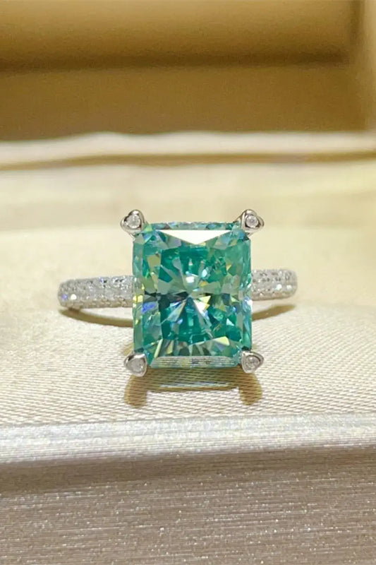 5 carat moissanite ring, platinum-plated 925 sterling silver — view 2