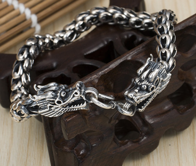 S925 silver bold domineering men's faucet bracelet Giulia'secret