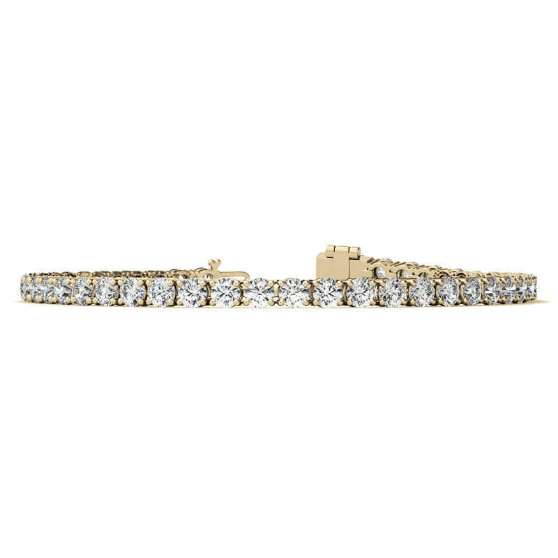 Pulsera de tenis de oro blanco/amarillo de 14 kt con diamantes cultivados en laboratorio de 6.5 CTW (G/Vs) con certificación AGI