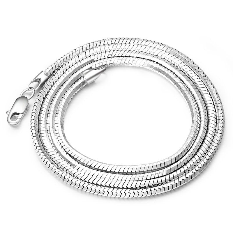 Sterling Silver Plated platinum necklace chain jadoku men clavicle silver chain Korean fashion collar men and women lovers of silver Giulia'secret