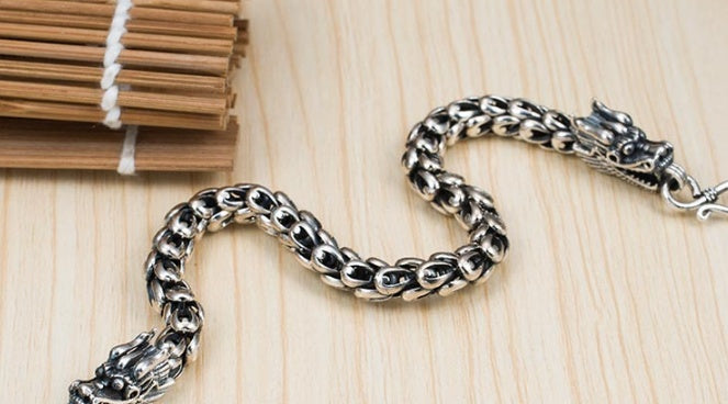 S925 silver bold domineering men's faucet bracelet Giulia'secret
