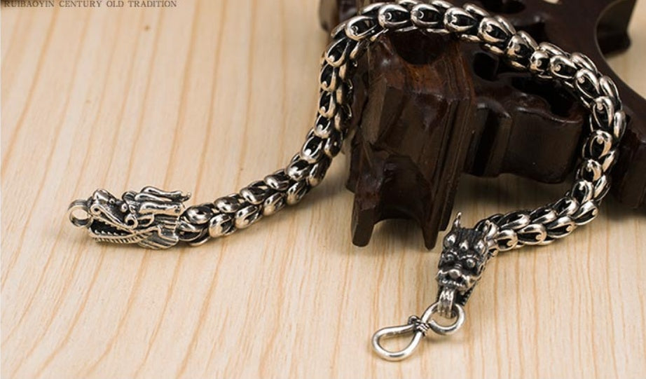 S925 silver bold domineering men's faucet bracelet Giulia'secret