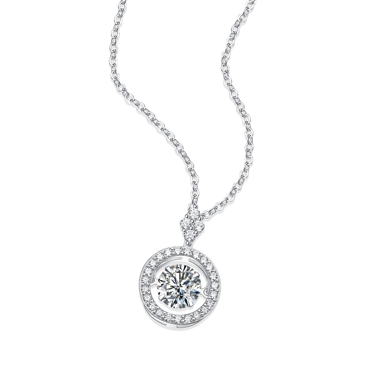Touch - A Fashionable And Trendy Jewelry Necklace Pendant Set With 1-carat Moissanite S925 Sterling Silver And Platinum Plating Giulia'secret