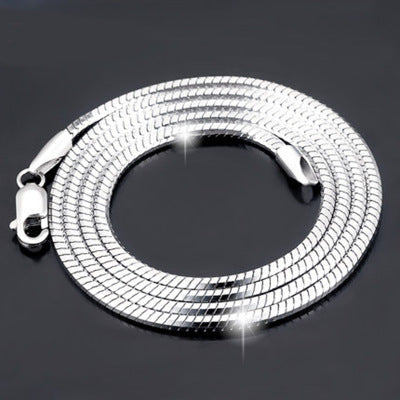 Sterling Silver Plated platinum necklace chain jadoku men clavicle silver chain Korean fashion collar men and women lovers of silver Giulia'secret