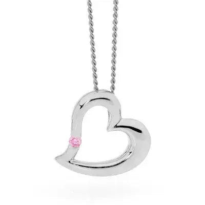 Sexy Silver Heart Pendant with Pink CZ My Store