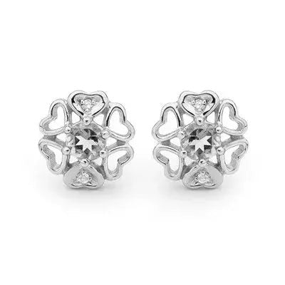 Beautiful Flower Earrings with Zirconia My Store