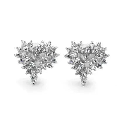 Cubic Zirconia Heart Earrings - Silver My Store