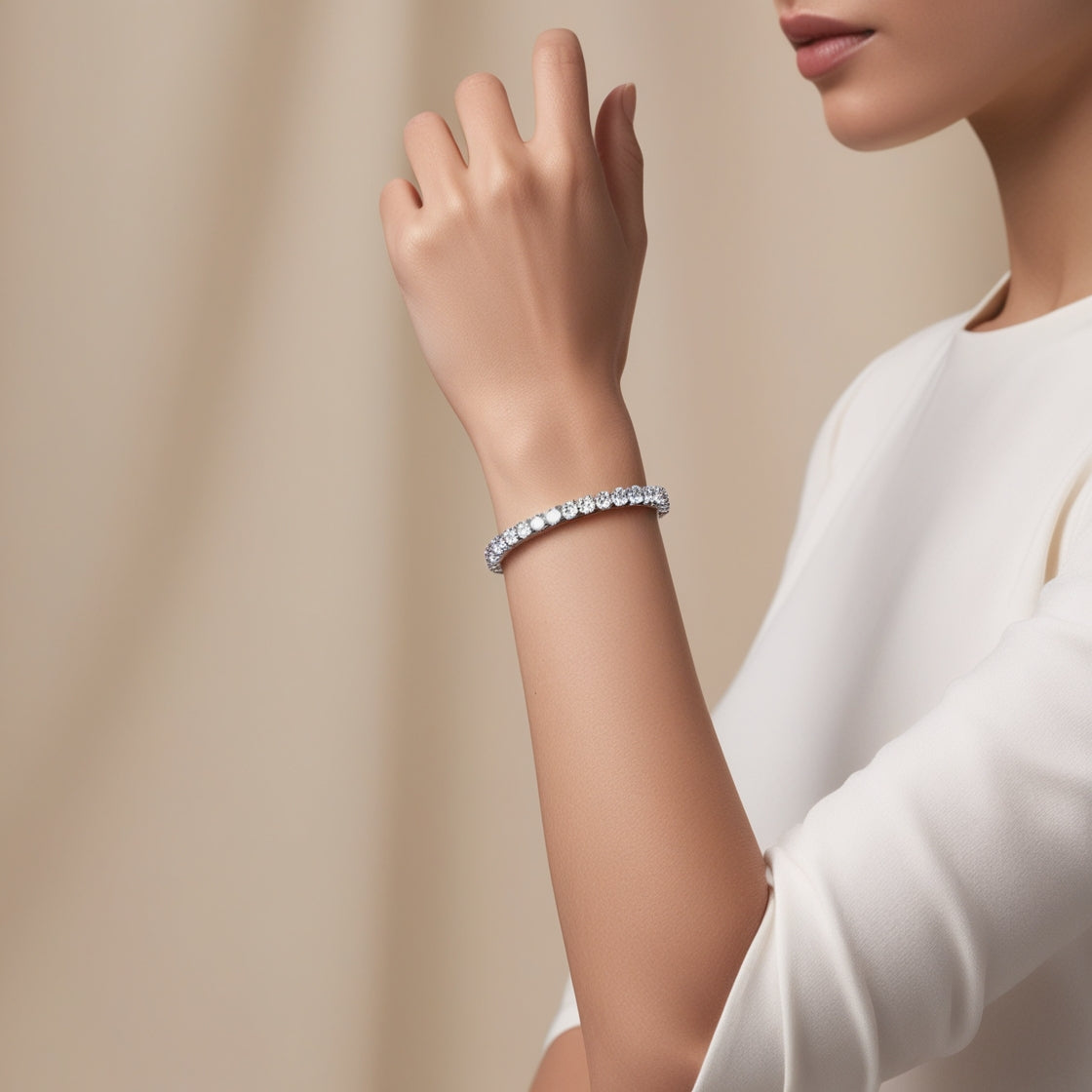 Pulsera de tenis con diamantes de laboratorio de 3,00 CTW, oro de 14K