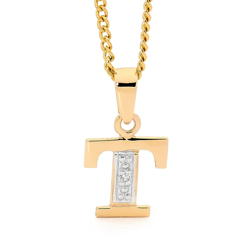 Diamond Set Block Initial T Giulia'secret