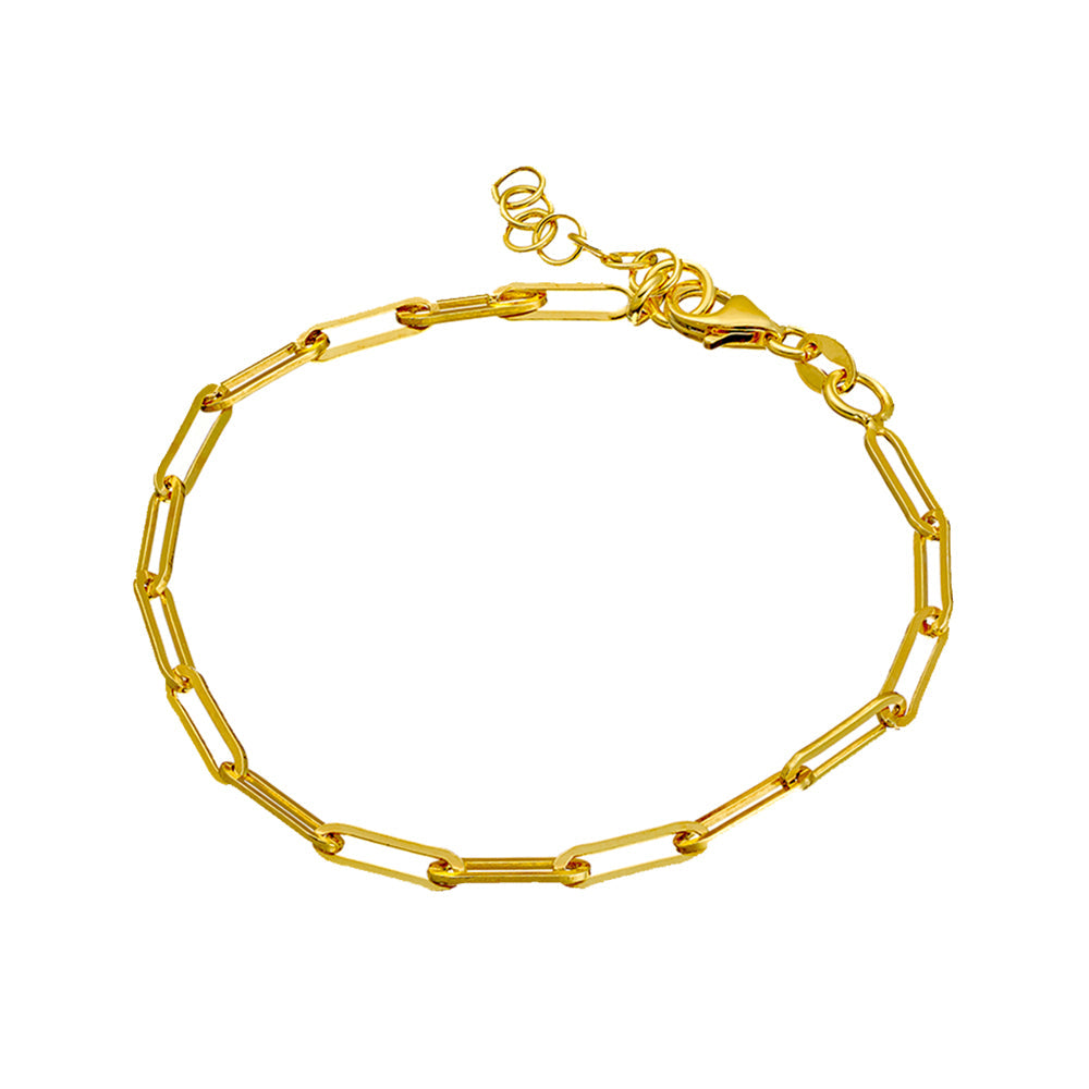 Sterling silver gold plated 10MM paperclip link chain bracelet Giulia'secret