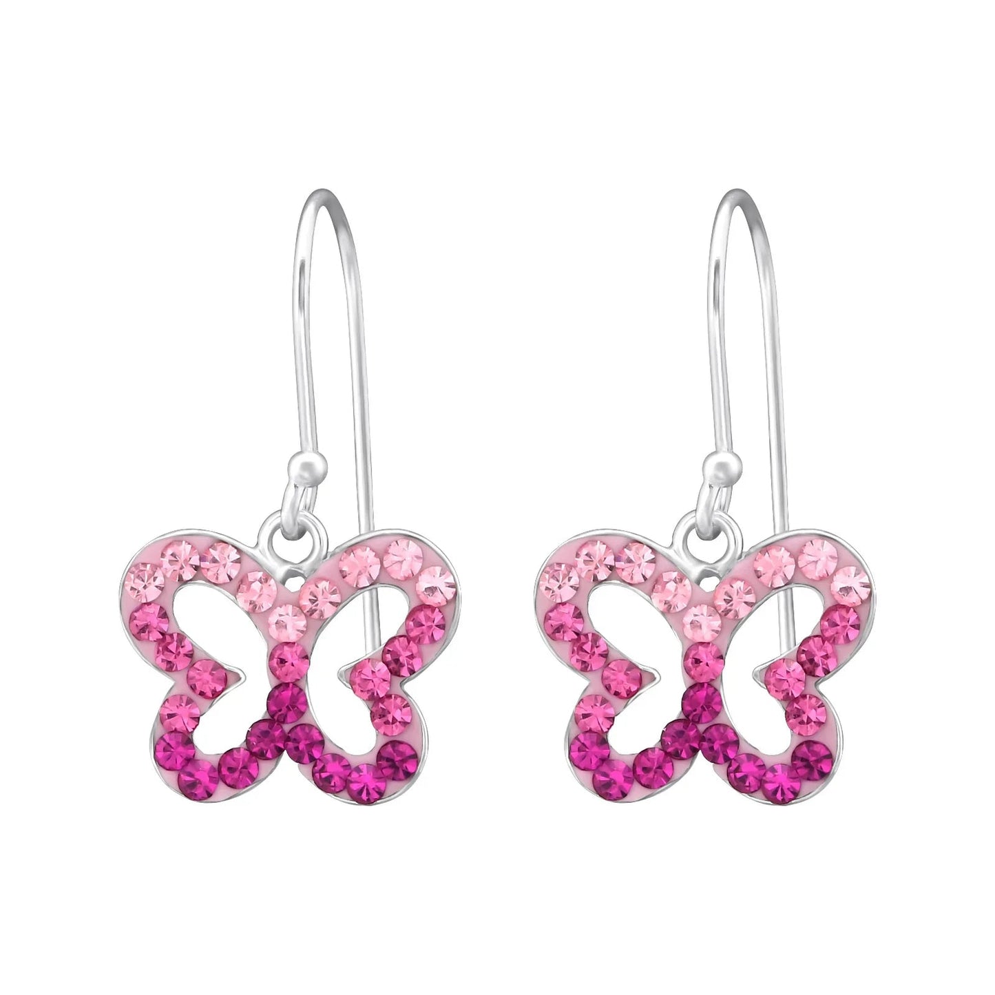 Silver Butterfly Earrings with Crystal Giulia'secret