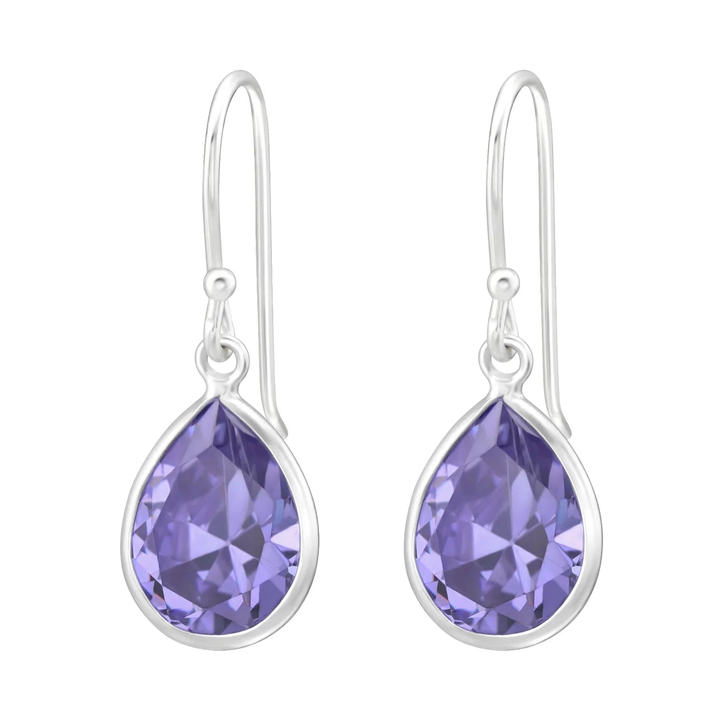 Tear Drop Sterling Silver Earrings with Cubic Zirconia Giulia'secret