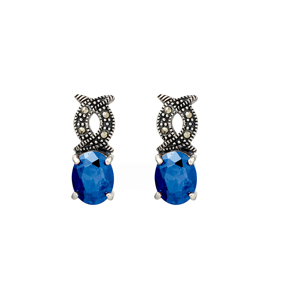 Sterling silver marcasite drop earring