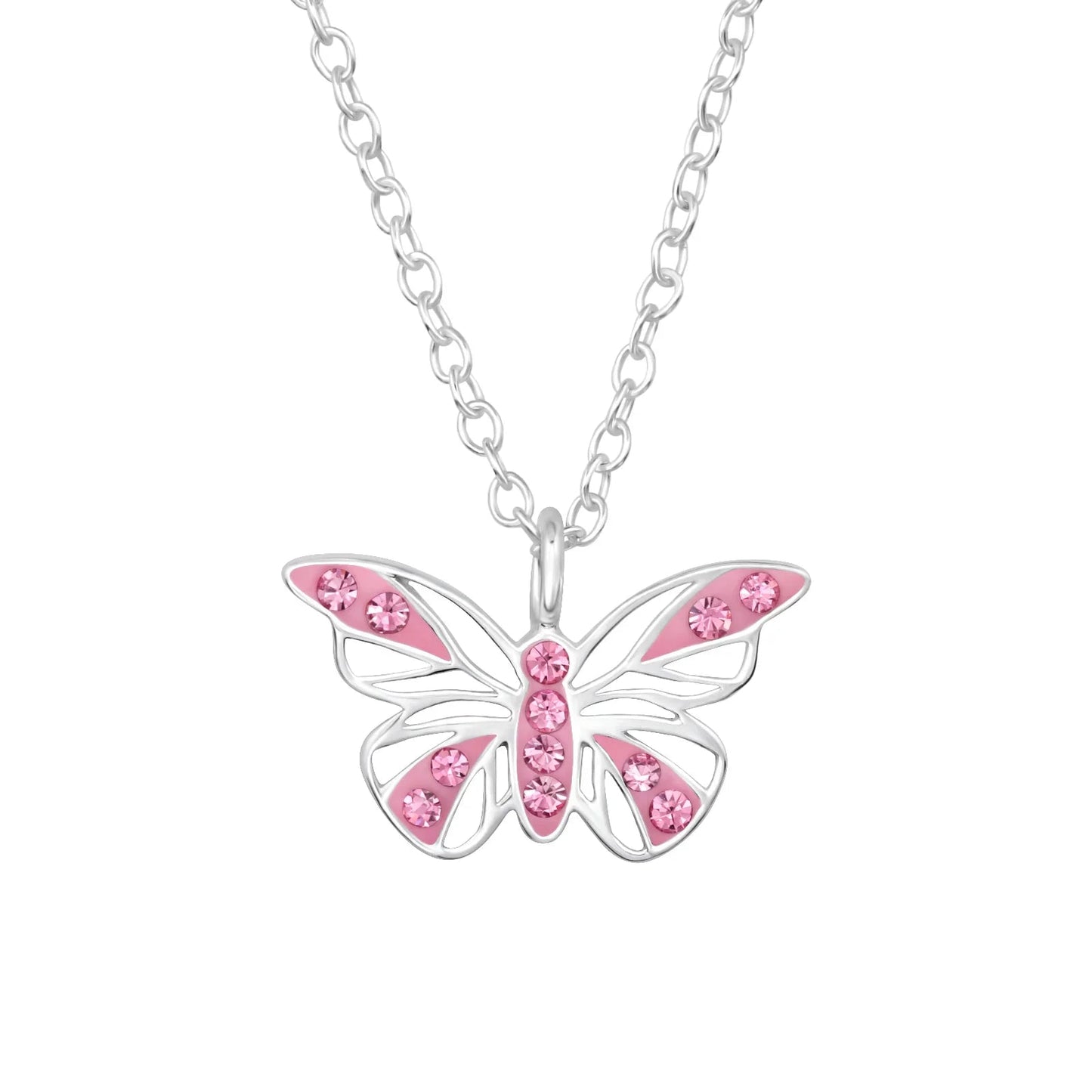 Butterfly Sterling Silver Necklace with Crystal Giulia'secret
