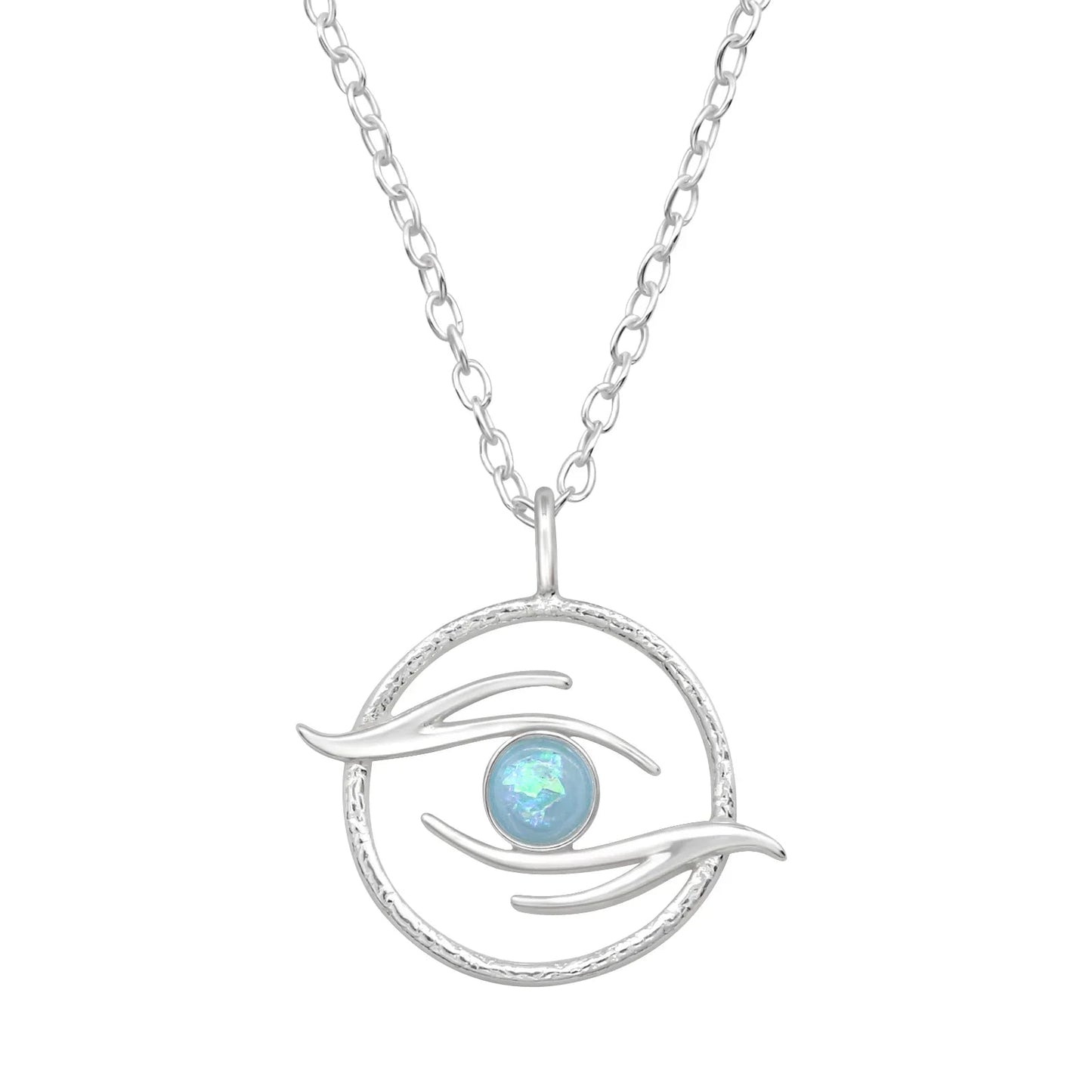 Evil Eye Sterling Silver Necklace with Imitation Opal Giulia'secret