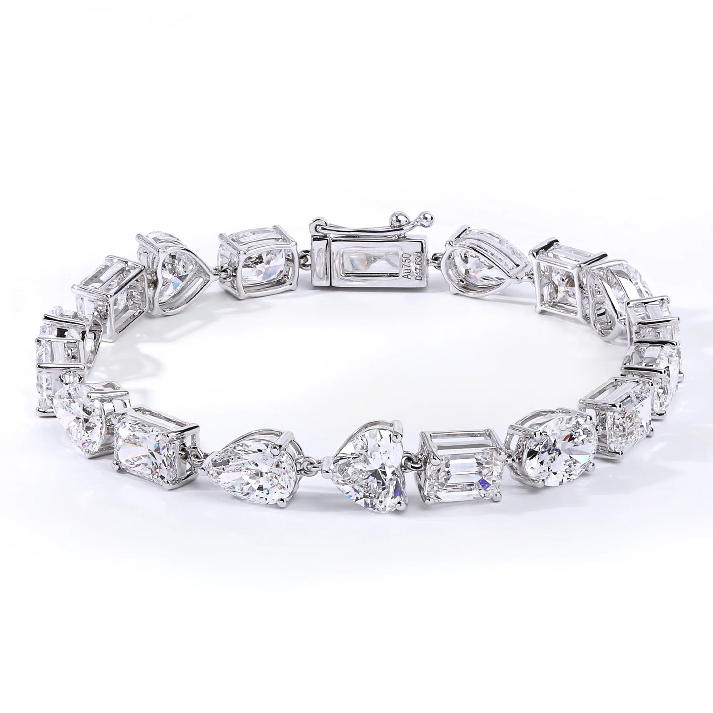 Multi Shape 1ct Fancy Shape Eternity 18K Solid Gold D White Lab Grown Diamond