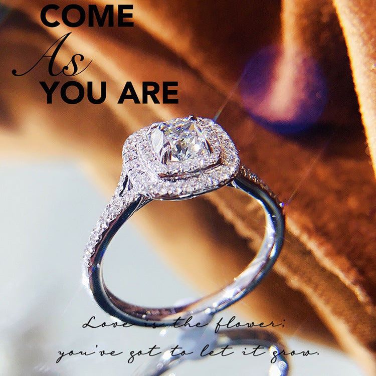 18K White Gold 1ct Carat Natural Diamond Wedding Rings
