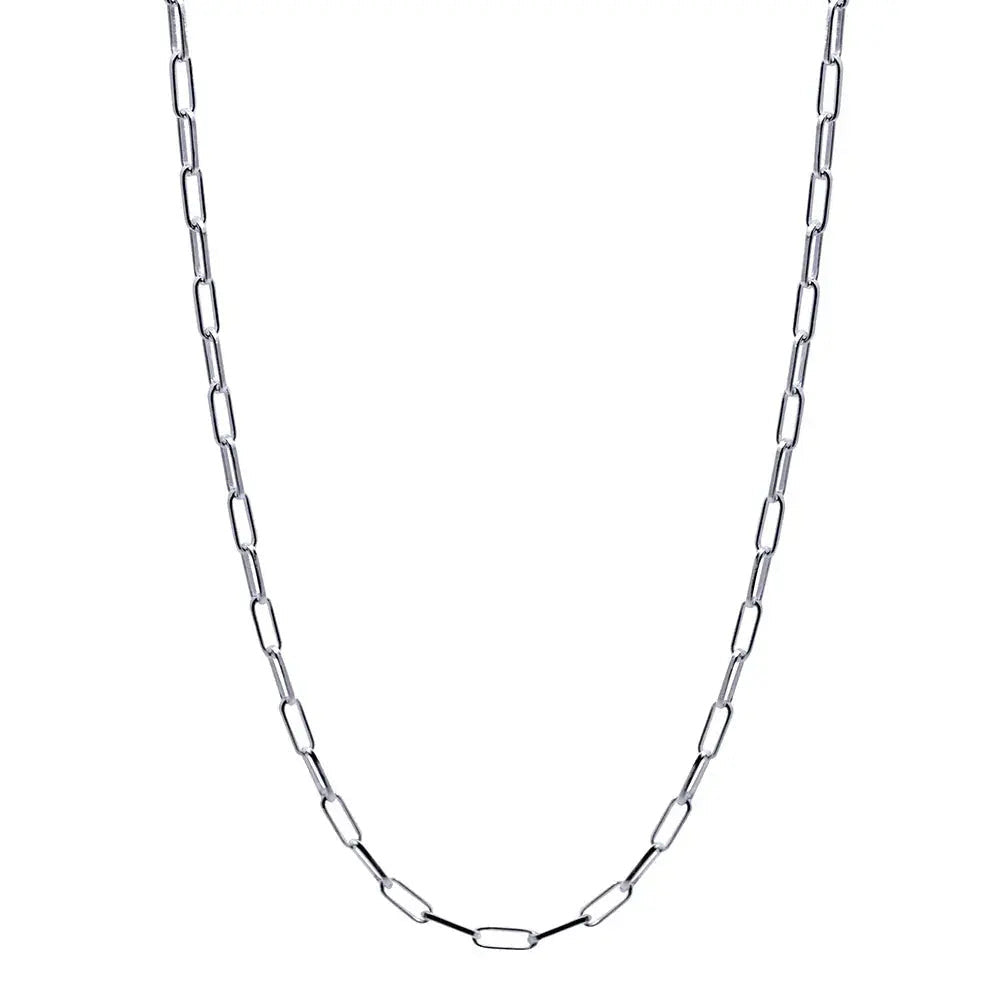 Sterling Silver Italian Open Rectangular Link ‘Paperclip’ Chain Giulia'secret