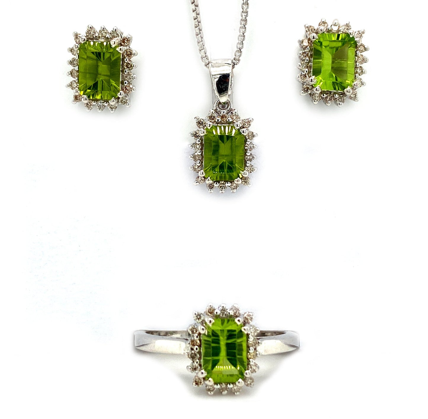 Peridot Jewellery Set in .925 Sterling Silver - KSS 63698