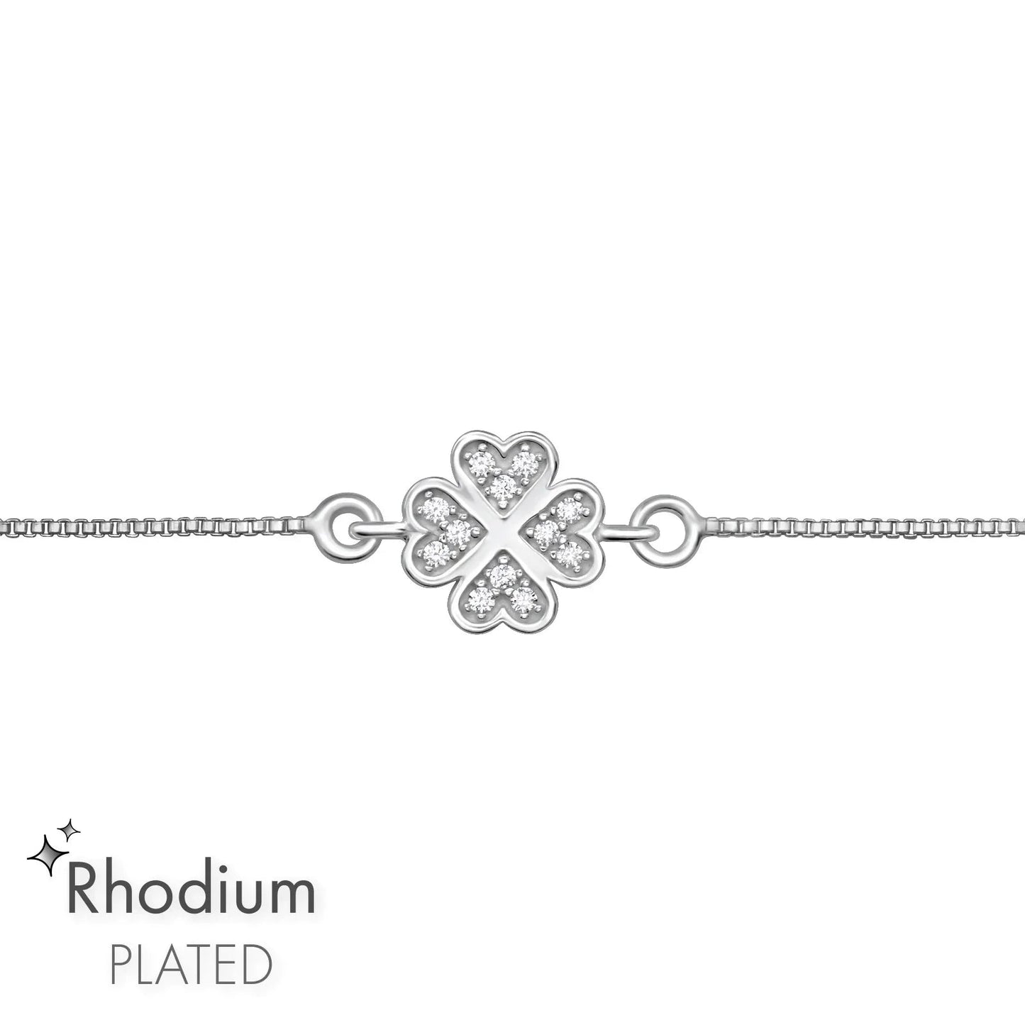 Sterling Silver Lucky Four Leaf Bolo Adjustable Bracelet Giulia'secret