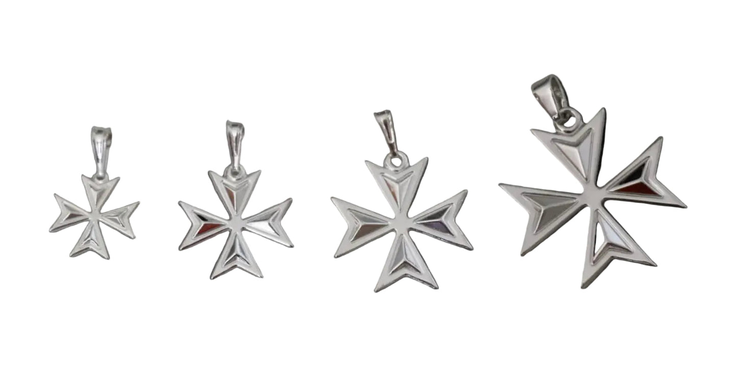 925 Silver Maltese Cross 18mm