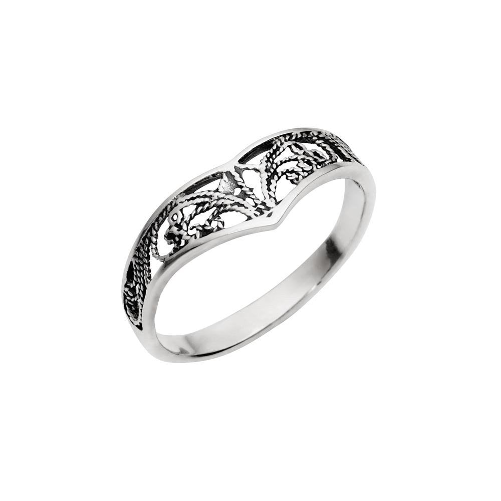 Sterling silver filigree fancy ring