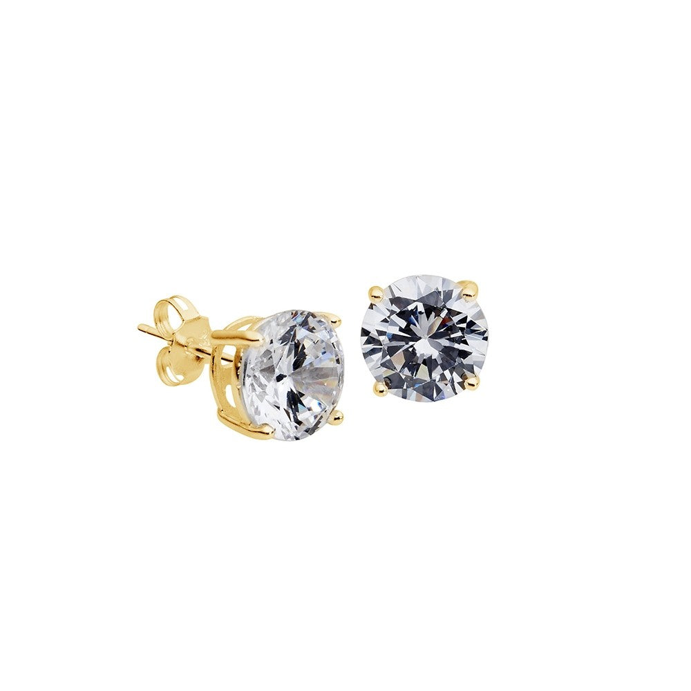 Sterling silver claw set round stud earring Giulia'secret