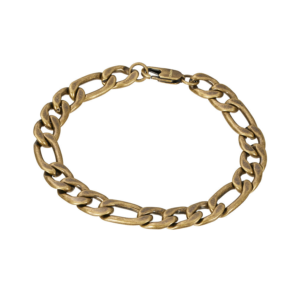 Blaze men’s stainless steel figaro link bracelet in bronze Giulia'secret