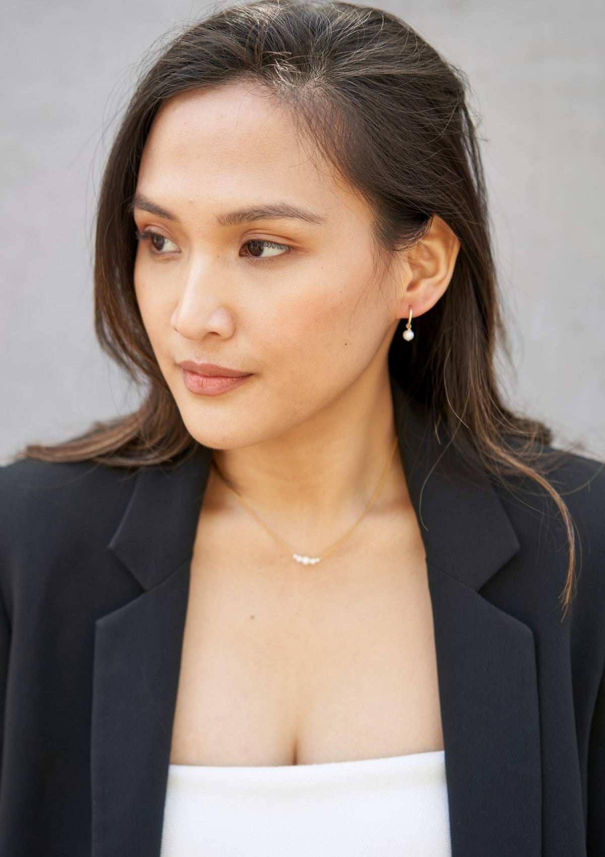 Petite Pearl Infinity Hoops (12mm)