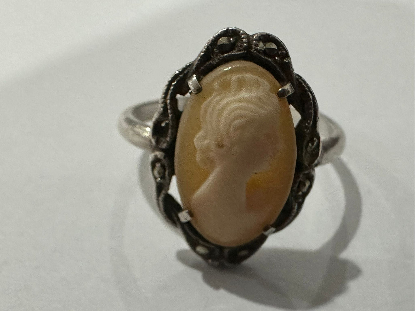 Vintage Sterling Silver Cameo Ring Giulia'secret