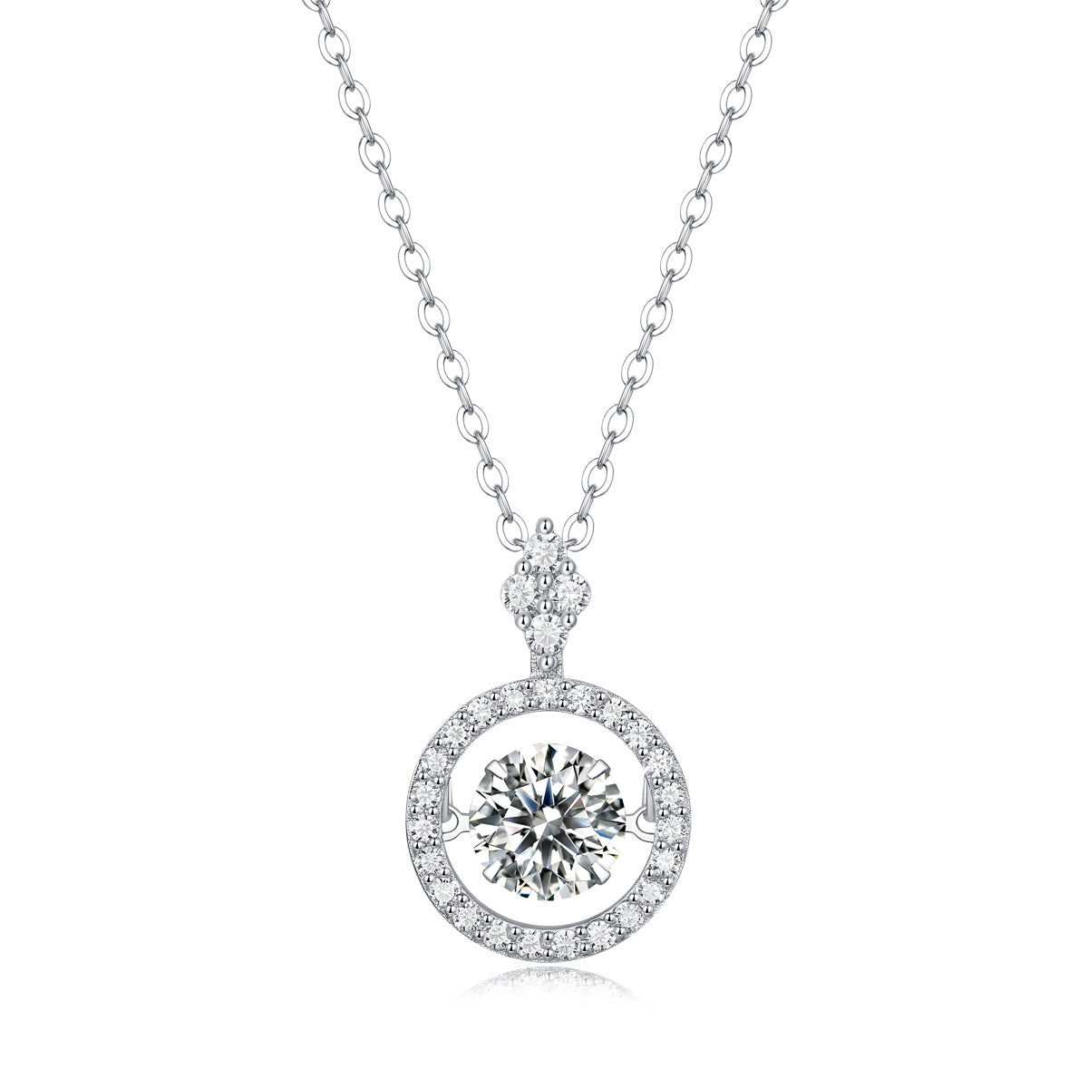 Touch - A Fashionable And Trendy Jewelry Necklace Pendant Set With 1-carat Moissanite S925 Sterling Silver And Platinum Plating Giulia'secret