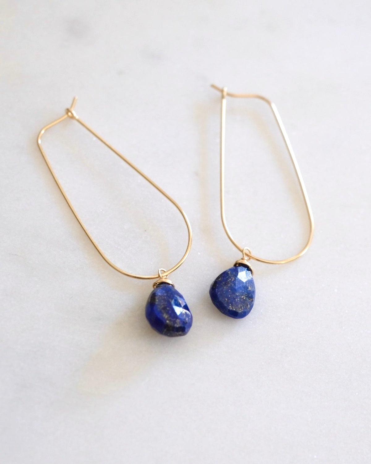 Lapis Lazuli U Hoop Earrings
