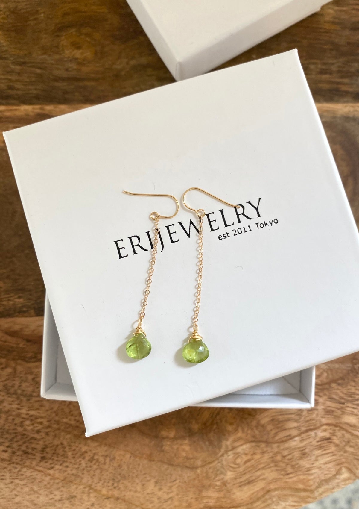 Peridot long Drop Earrings