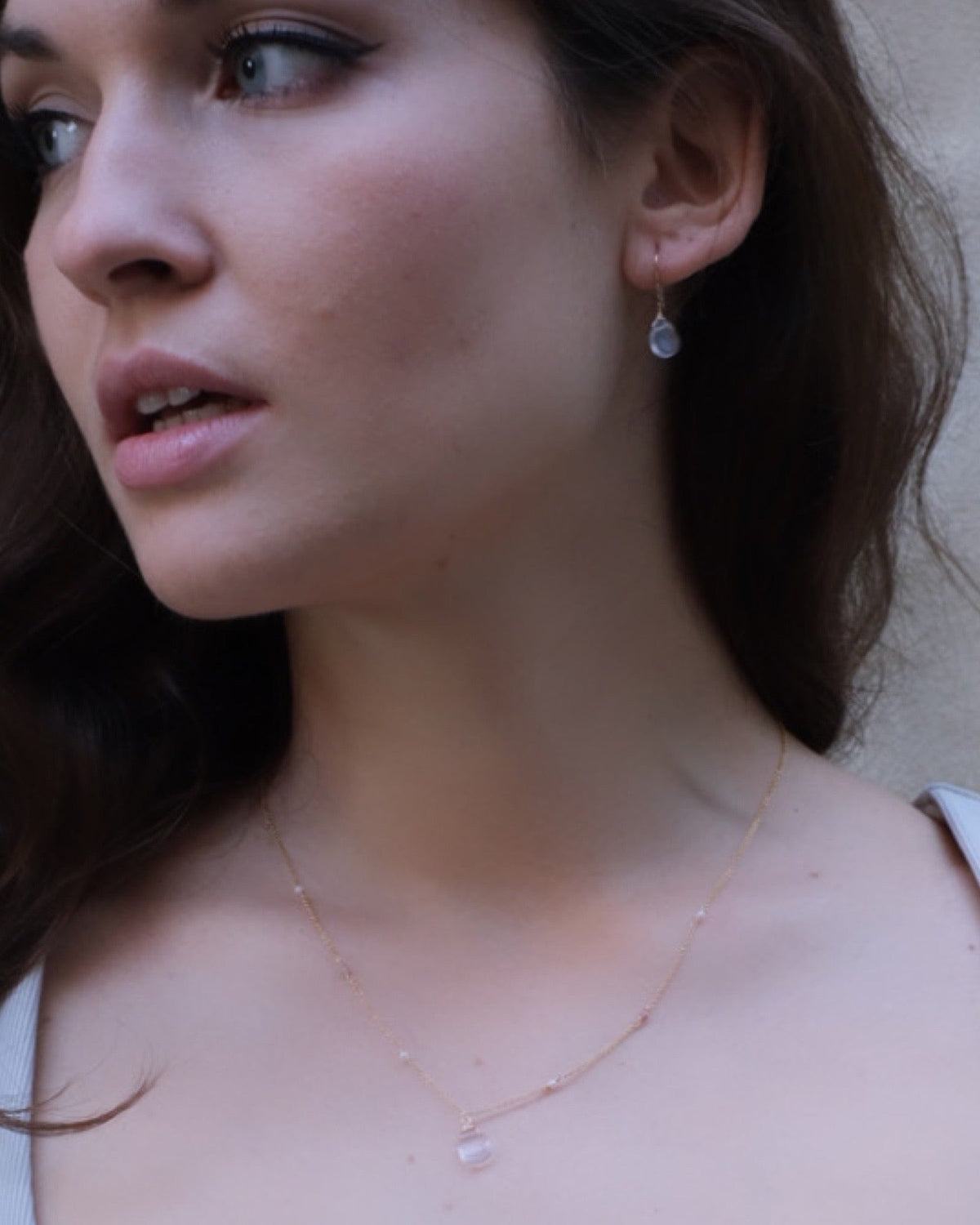 Rose quartz drop earrings
