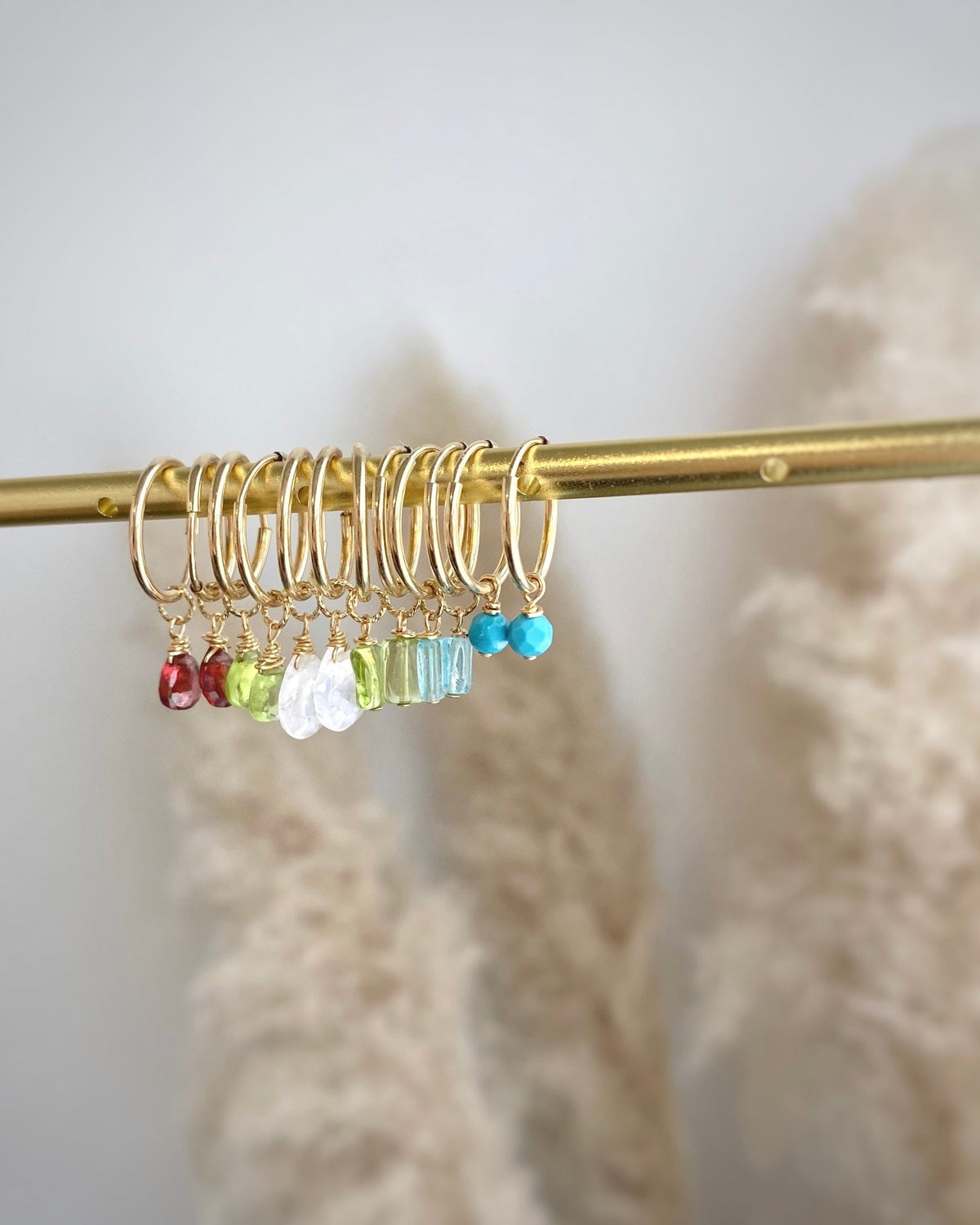 Petite Turquoise Infinity Hoops