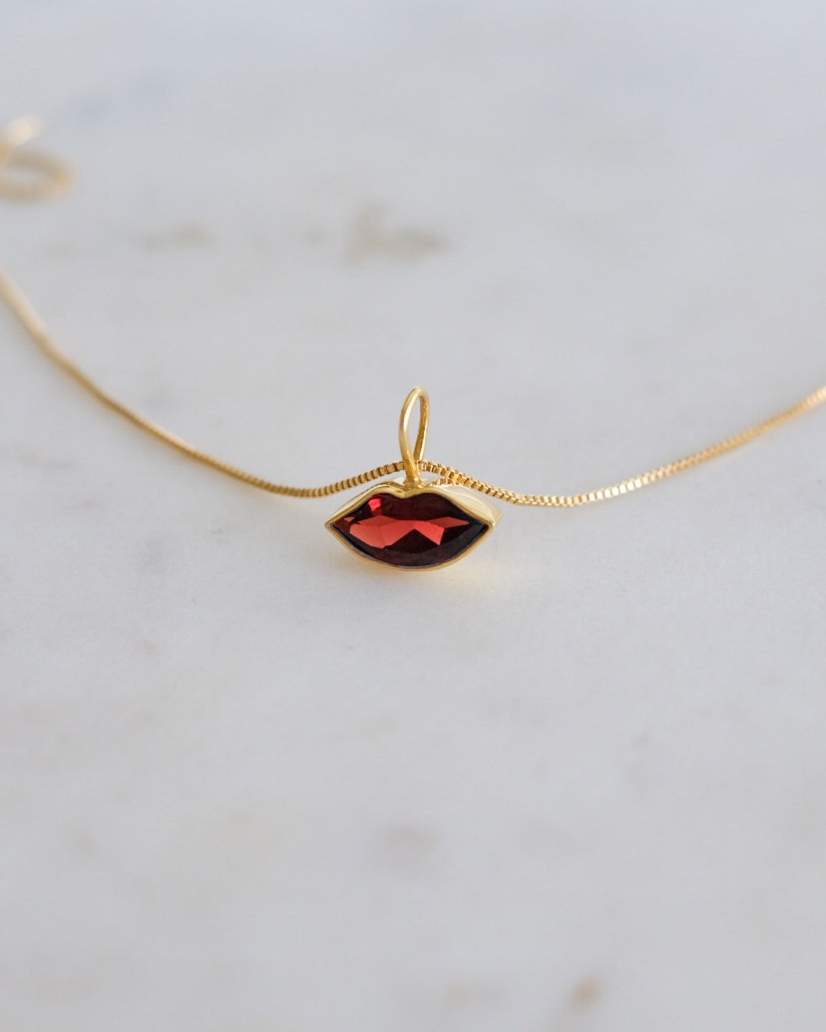 Garnet Kiss Necklace
