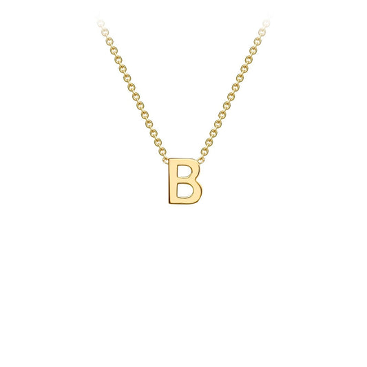 9K Yellow Gold 'B' Initial Adjustable Letter Necklace 38/43cm