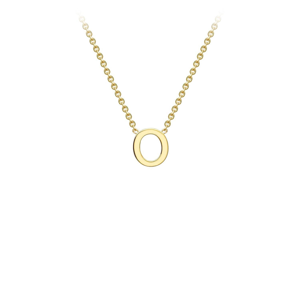 9K Yellow Gold 'O' Initial Adjustable Letter Necklace 38/43cm