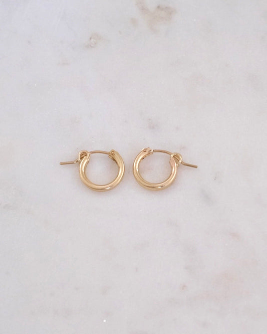 14K Gold filled Huggie Hoops (13mm)