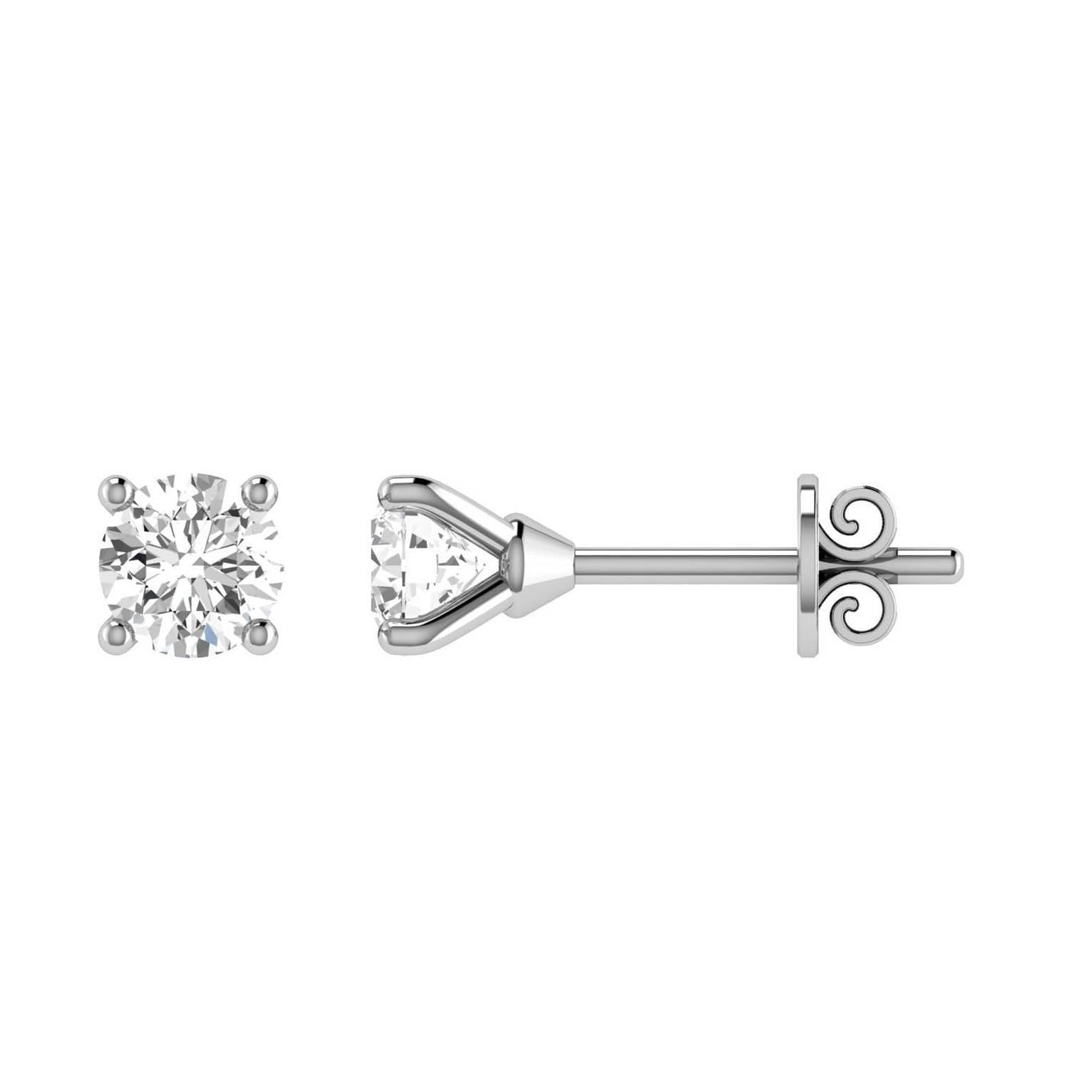 Diamond stud earrings with 0.40ct diamonds in 18K white gold