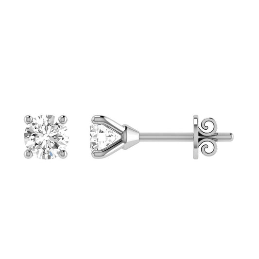 Diamond stud earrings with 0.40ct diamonds in 18K white gold