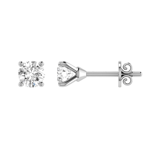 Diamond stud earrings with 0.50ct diamonds in 18K white gold