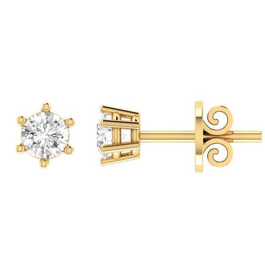 Diamond stud earrings with 0.75ct diamonds in 18K yellow gold