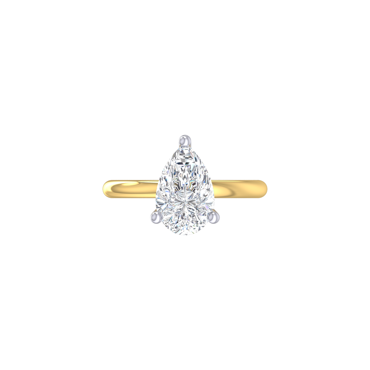 The Mizzi pear cut hidden halo engagement ring, side profile