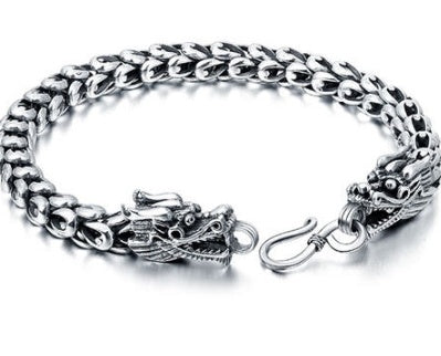 Men's chunky curb chain bracelet in 925 sterling silver, front view