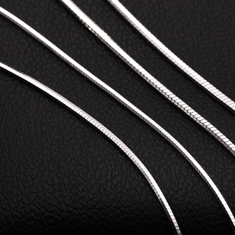 Sterling Silver Plated platinum necklace chain jadoku men clavicle silver chain Korean fashion collar men and women lovers of silver Giulia'secret
