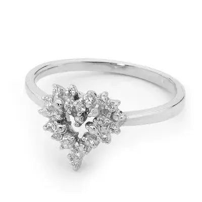 Zirconia Heart Cluster Ring - Silver My Store
